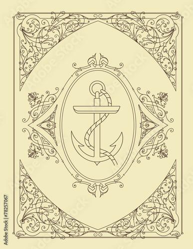 Old card. Organized by layers