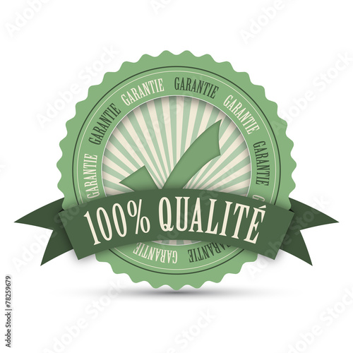 Tampon Publicitaire "100% QUALITE" (engagement icône marketing)