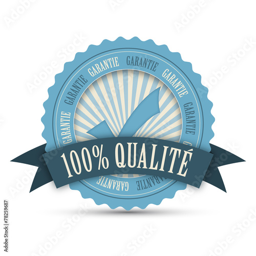 Tampon Publicitaire "100% QUALITE" (engagement icône marketing)