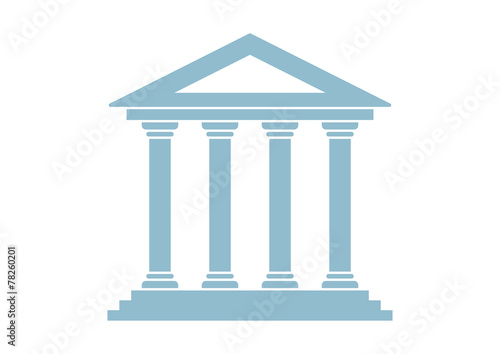 Historical building icon on white background