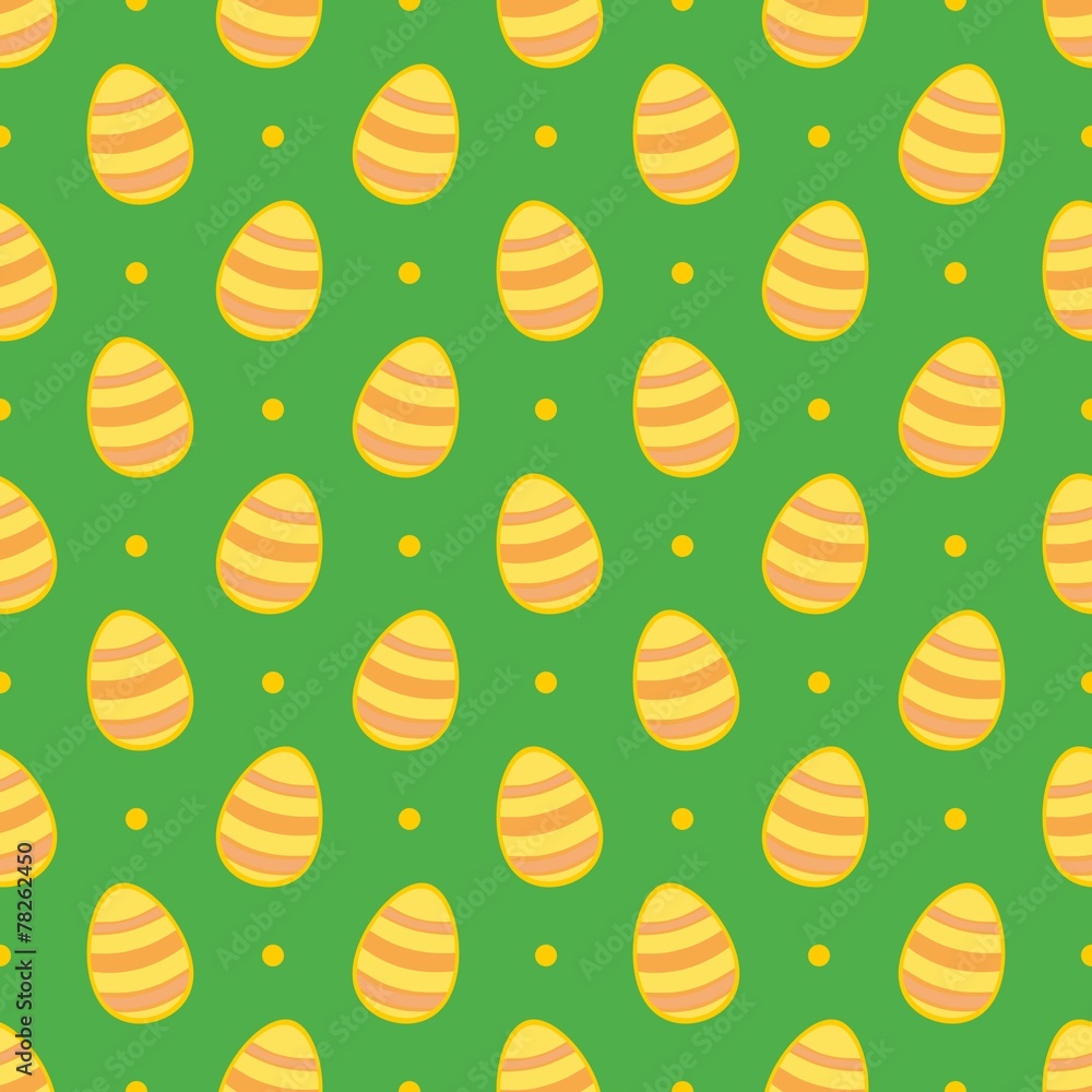 Tile vector pattern easter eggs polka dots green background Tile vector pattern easter eggs polka dots green background