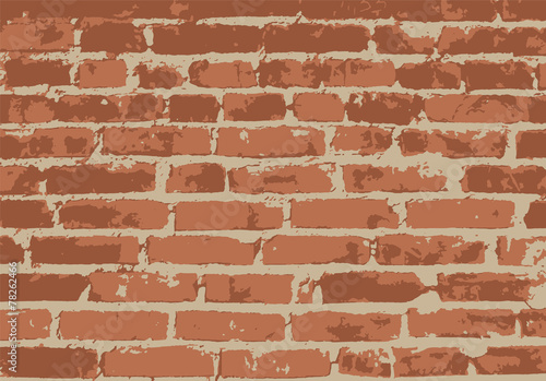 Old vintage brick wall. Background, pattern. Vector