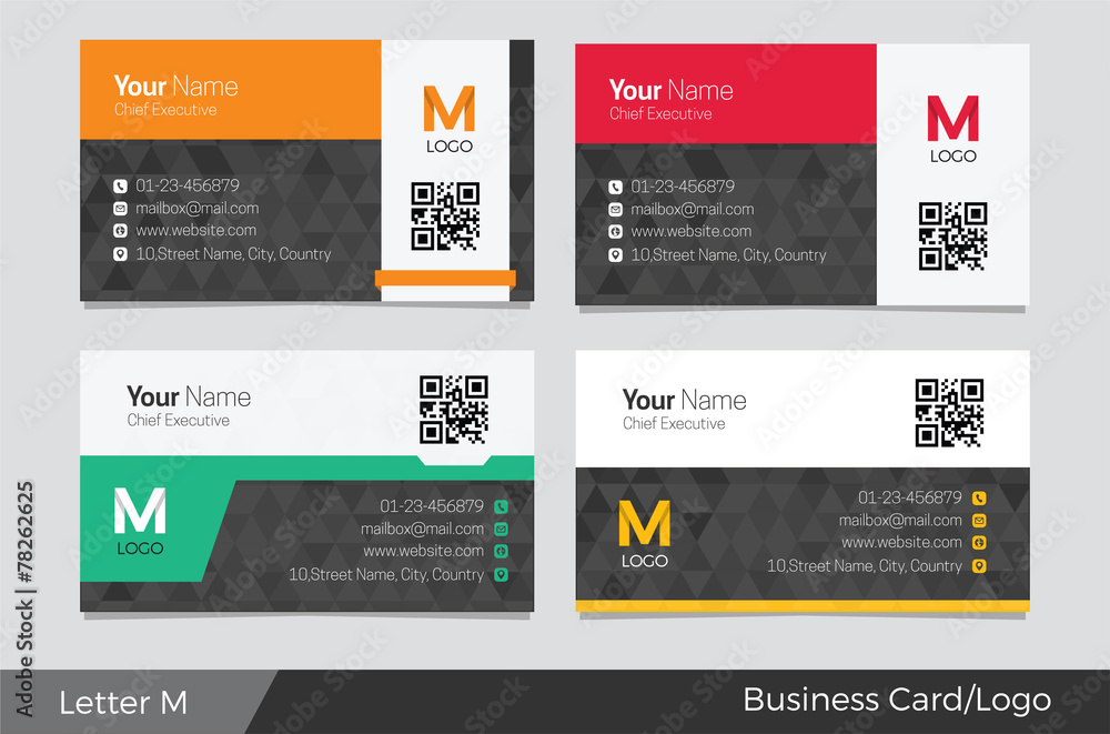 Letter M logo corporate business card
