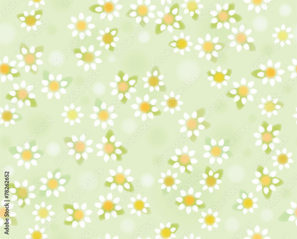 Vector chamomiles seamless pattern , soft, blurred effect.