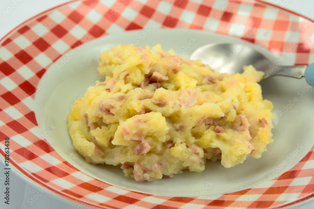 purée au jambon
