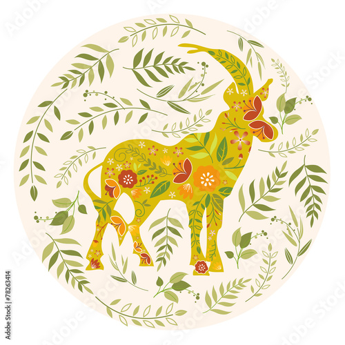 new year goat background, spring greeting card