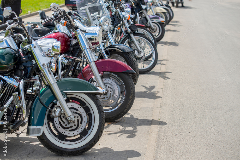 Obraz premium Motobikes in a row.