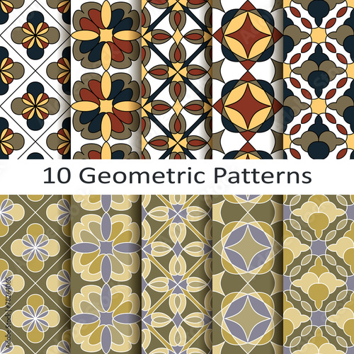 set of ten geometric patterns