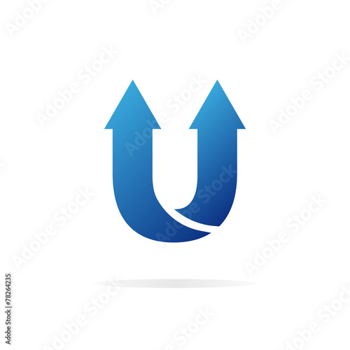 Logo U letter for company vector design template.