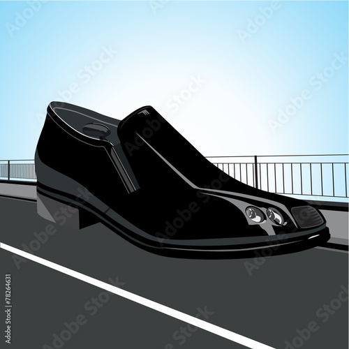 Shoes in the form of a car