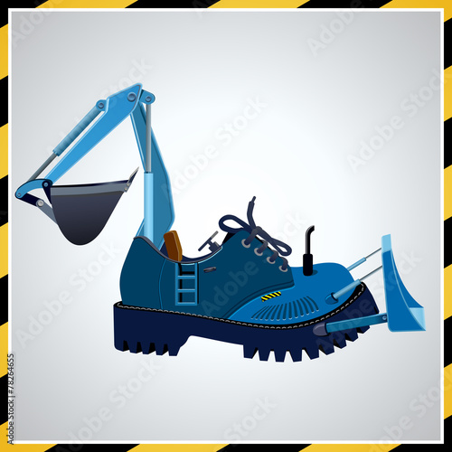 Shoes in the form of a tractor