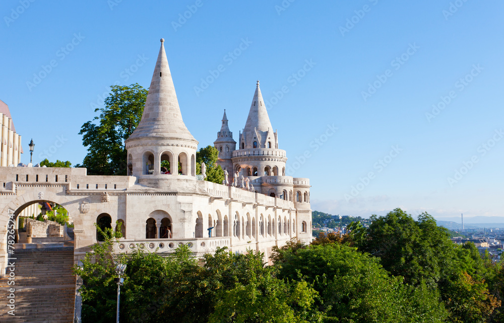 Fisherman Bastion on Buda Castle hill in Budapest, Hungary
