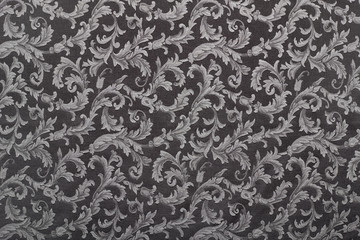Damask, black pattern texture background