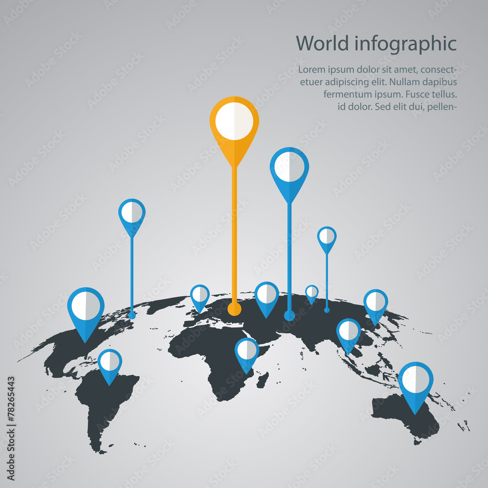 World infographic - obrazy, fototapety, plakaty 