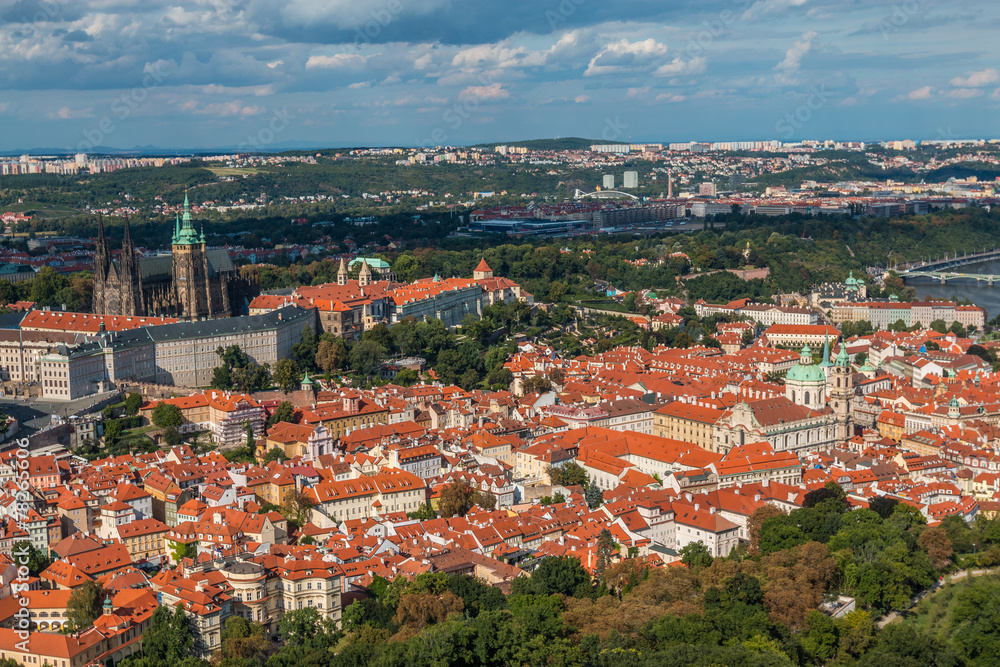 View of Prague from Ptryn Hill in Czech Republic