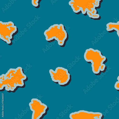 seamless background with continents and parts of the world