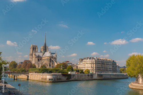 Nice view of Notre Dame Cathedral of Paris