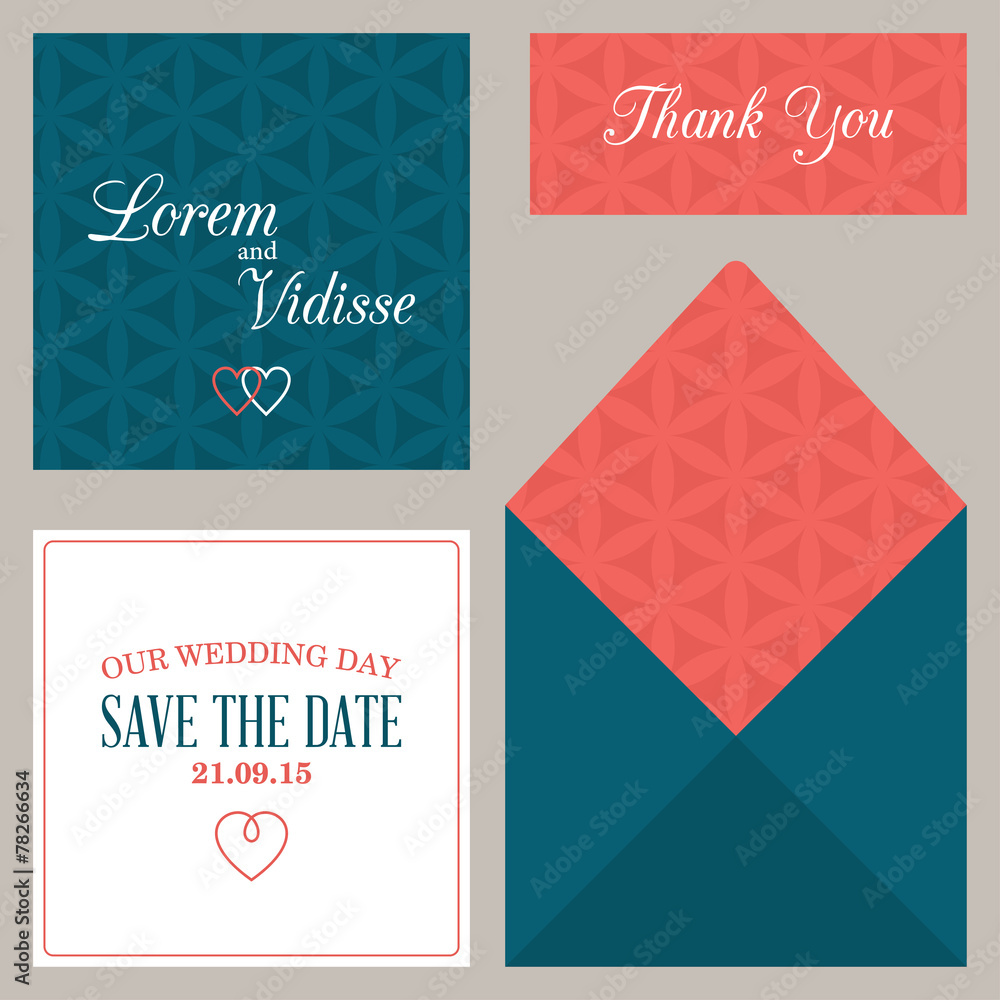 Vector design template of wedding invitation