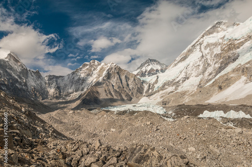 Glacier at the base of Mount Everest photo