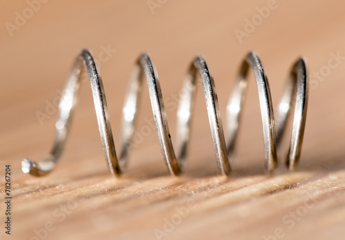 metal spring. close-up photo