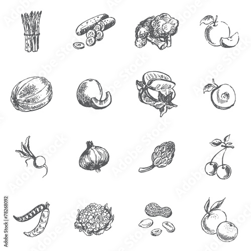 Vegetables, berries and fruits