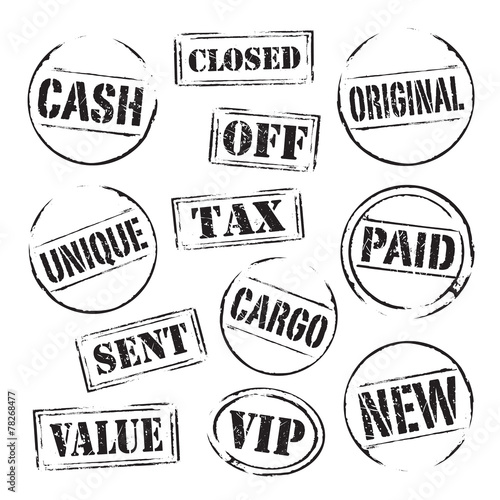 Set of black vector grunge stamps