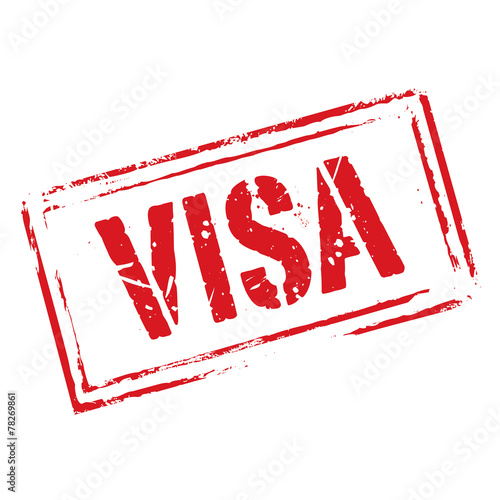 Red vector grunge stamp VISA