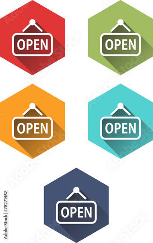 design vintage icons open for shopping
