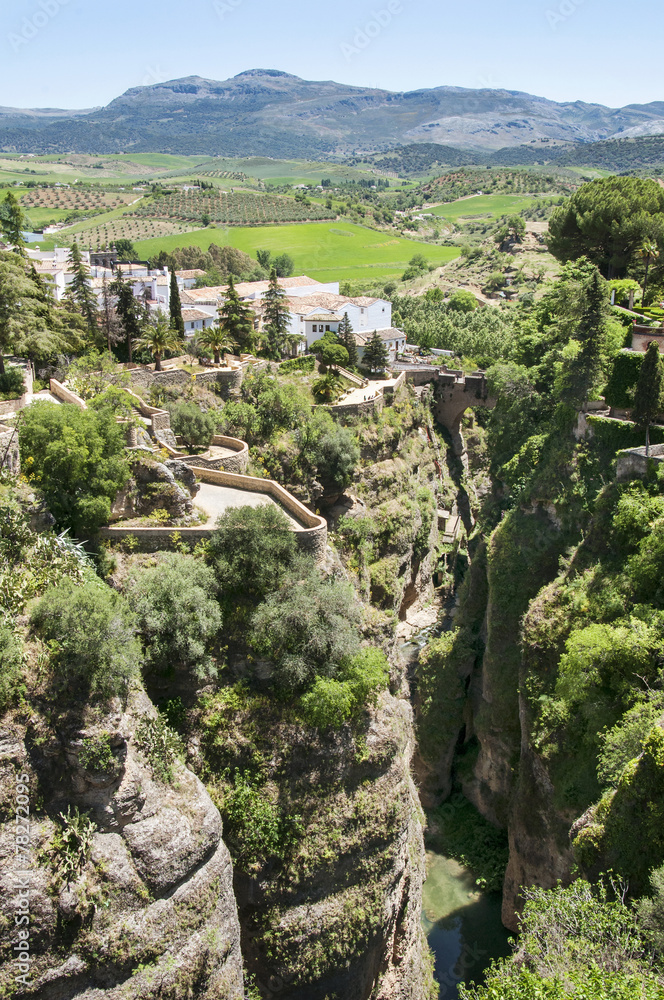 Old town of Ronda on a hill in the region of Andalusia Spain, Ma