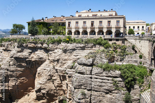 Old town of Ronda on a hill in the region of Andalusia Spain, Ma