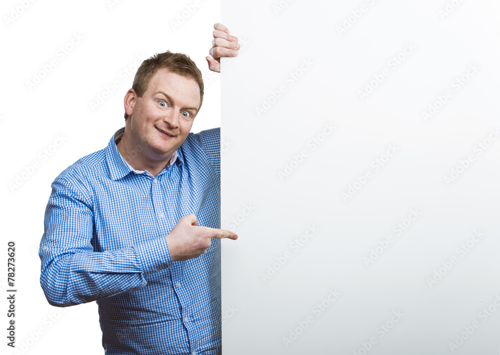 Man with blank sign board Man with blank sign board