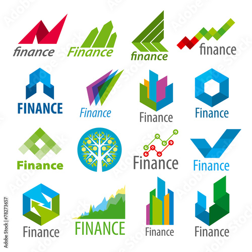 big set of vector logos Finance
