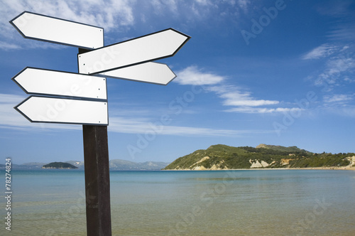 Guidepost in vacation scenery