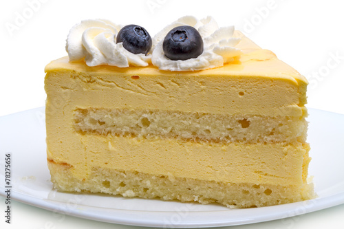 Fotografie Pieces of cake with blueberries
