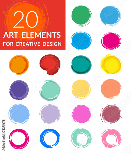 Circle paint drops set