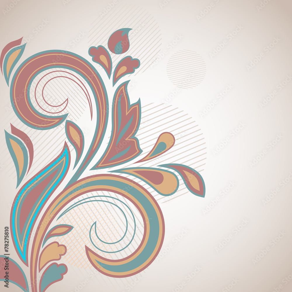 Abstract colorful floral vintage background