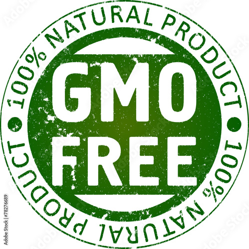 GMO free rubber stamp.