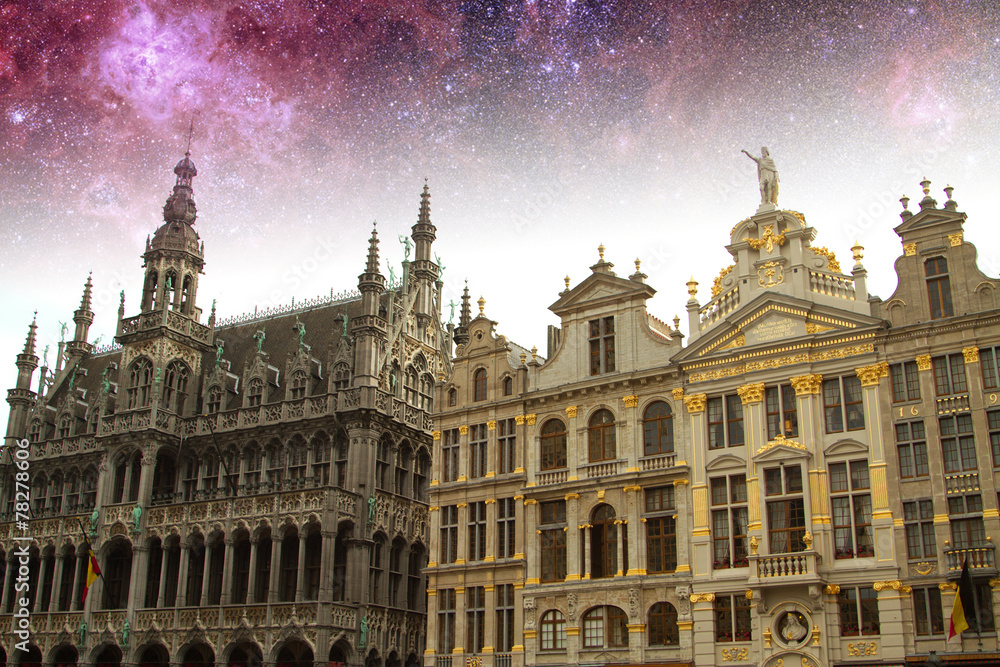 Brussels night . Elements of this image furnished by NASA