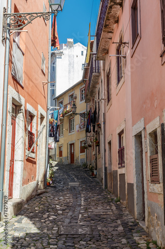 Fototapeta Naklejka Na Ścianę i Meble -  Street in old town.  Lisbon.  Portugal.