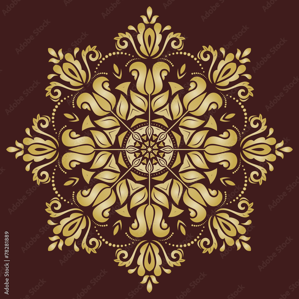 Floral  Pattern. Orient Golden Ornament