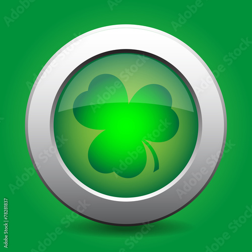 metal button with the green shamrock