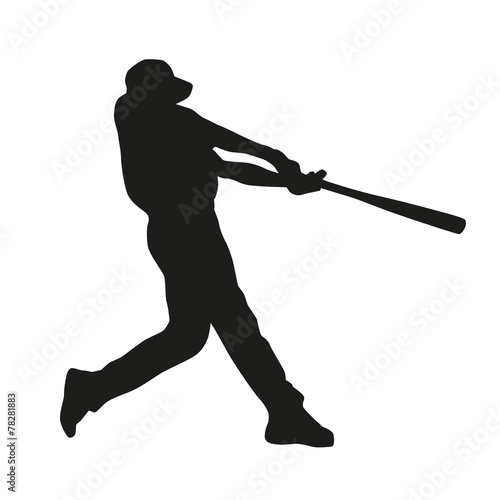Baseball player. Vector silhouette