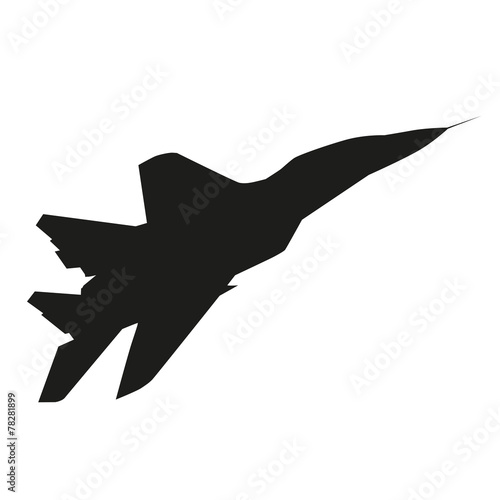 Jet plane. Vector silhouette