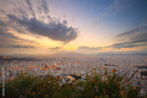 City of Athens as seen from Lycabettus Hill  Greece.