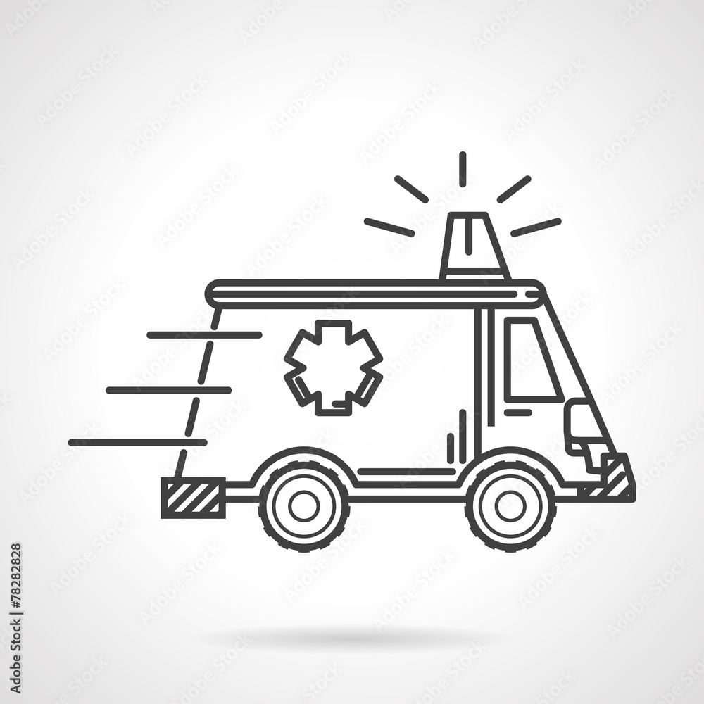 Black vector icon for ambulance car Black vector icon for ambulance car