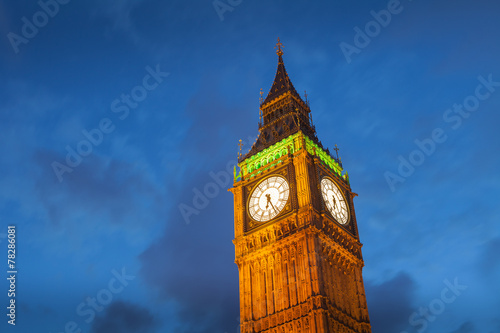 The Palace of Westminster Big Ben at night, London, England, UK. photo