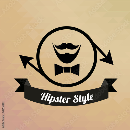 hispter moustache  in  circle and arrows over degrade background