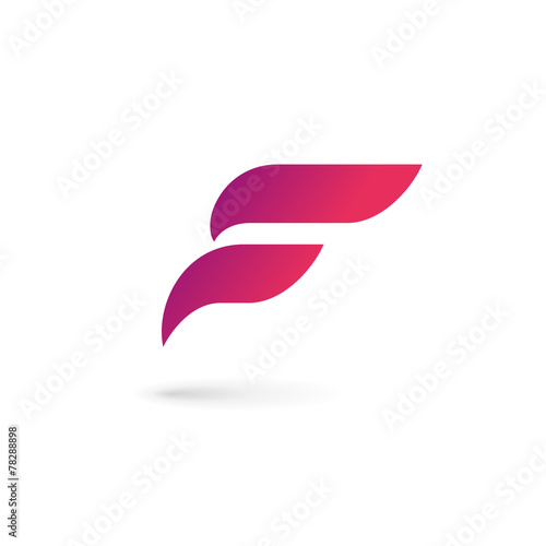 Letter F wing flag logo icon design template elements