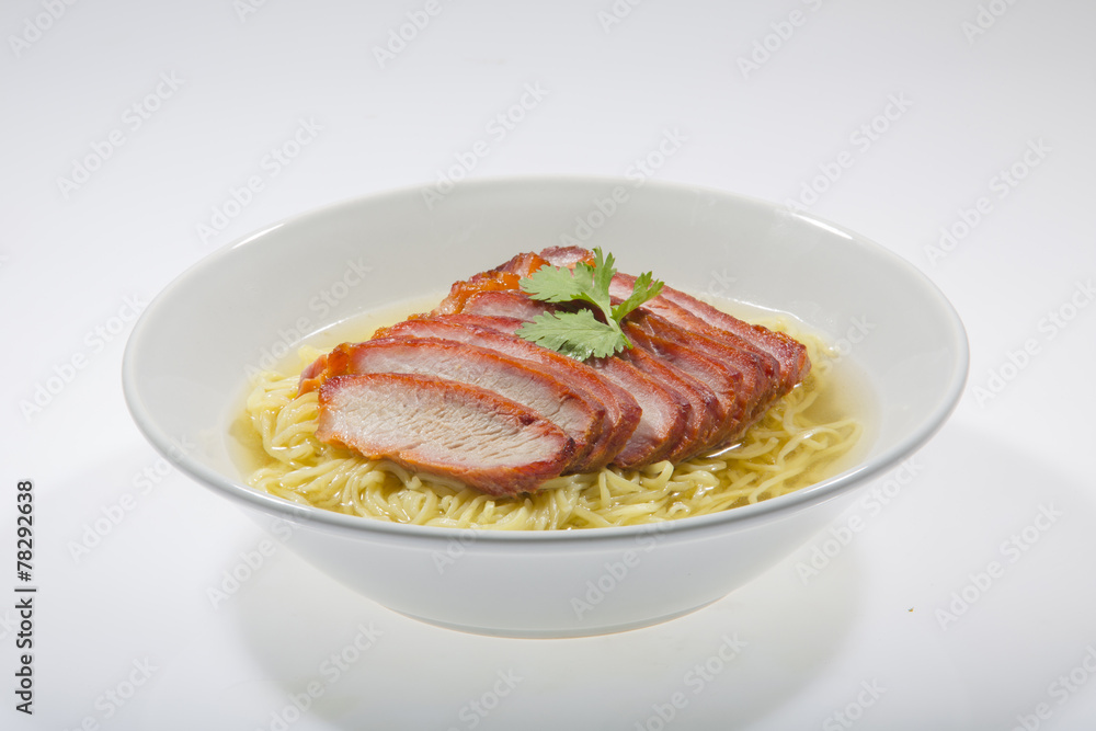 Egg noodle soup with pork