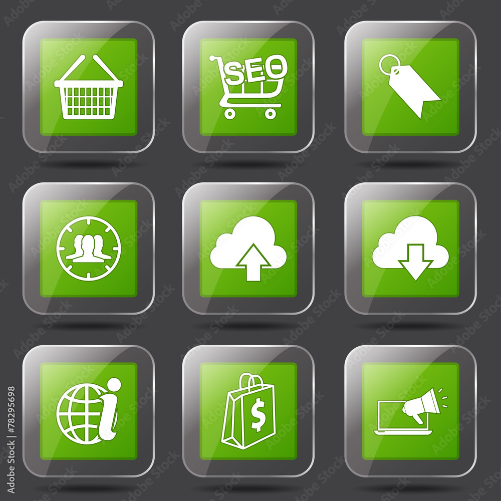 SEO Internet Sign Square Vector Green Icon Design Set 7 SEO Internet Sign Square Vector Green Icon Design Set 7